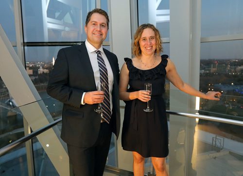 JASON HALSTEAD / WINNIPEG FREE PRESS

Connect board members James Chapman (president) and his sister Sarah Adkins (vice-president) at the 25th anniversary Sweet Success celebration for Connect Employment Services at the Canadian Museum of Human Rights on Oct. 19, 2017. (See Social Page)