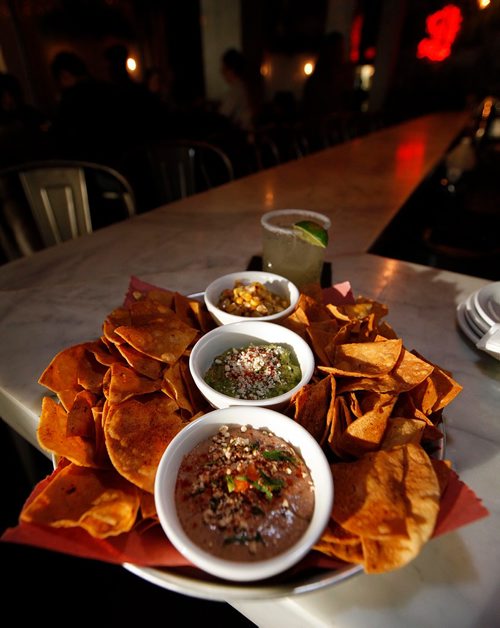 PHIL HOSSACK / WINNIPEG FREE PRESS  - Three dips and chips at La Carnita.  See review. - November 3, 2017