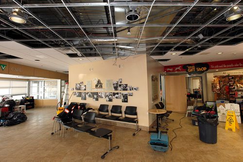 PHIL HOSSACK / WINNIPEG FREE PRESS  - Humane Society's entry and waiting area is still missing ceiling tiles after a waterfall / flood there Monday .The Society will open it's doors again Wednesday after cleaning up the water logged office and reception area....See Alex Paul story.  - November 7, 2017