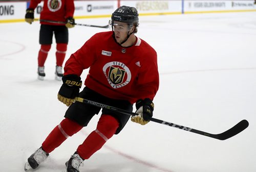 TREVOR HAGAN / WINNIPEG FREE PRESS
Vegas Golden Knights' Brendan Leipsic, at practice at City National Arena in Summerlin, Nevada, Thursday, November 9, 2017.