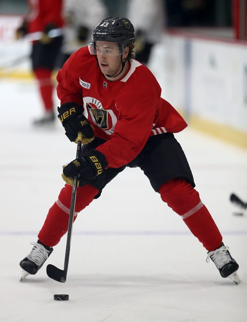 TREVOR HAGAN / WINNIPEG FREE PRESS
Vegas Golden Knights' Brendan Leipsic, at practice at City National Arena in Summerlin, Nevada, Thursday, November 9, 2017.