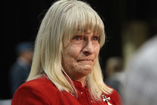 RUTH BONNEVILLE / WINNIPEG FREE PRESS

Wendy Hayward, mother of Corporal James Arnal who was killed while serving Canada in Afghanistan, sheds some tears during the annual Winnipeg Remembrance Day Service, at RBC Convention Centre Saturday.  

See Ryan Thorpe story. 

Nov 11, 2017