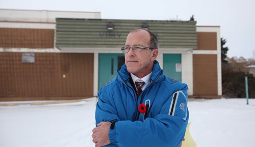 RUTH BONNEVILLE / WINNIPEG FREE PRESS

Winnipeg City Councillor Shawn Dobson outside old Vimy Arena in St. James which is a proposed treatment centre that residents are up in arms over.  
Address is  255 Hamilton Ave, 

See Ryan Thorpe story. 

Nov 11, 2017