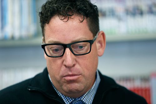 WAYNE GLOWACKI / WINNIPEG FREE PRESS 

 Norm Gould, pres. Manitoba Teachers Society speaks to the media after the news conference Monday re: french language education at risk. Nick Martin story Nov. 13  2017