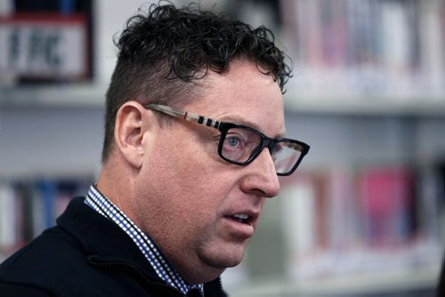 WAYNE GLOWACKI / WINNIPEG FREE PRESS 

 Norm Gould, pres. Manitoba Teachers Society speaks to the media after the news conference Monday re: french language education at risk. Nick Martin story Nov. 13  2017