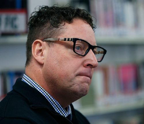 WAYNE GLOWACKI / WINNIPEG FREE PRESS 

 Norm Gould, pres. Manitoba Teachers Society speaks to the  media after the news conference Monday re: french language education at risk. Nick Martin story Nov. 13  2017