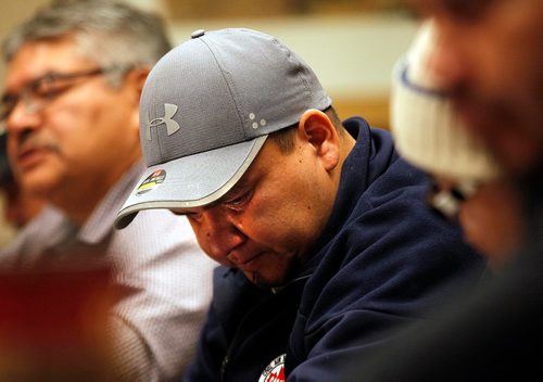 PHIL HOSSACK / WINNIPEG FREE PRESS  - Tears in his eyes Vernon Harper, Melodie Harper's husband breaks down during a press conference regarding her health issues. See Nick Martin story. - November 13, 2017