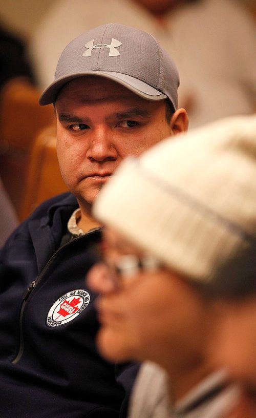 PHIL HOSSACK / WINNIPEG FREE PRESS  - Melodie Harper's husband sits beside her for support during a press conference regarding her health issues. See Nick Martin story. - November 13, 2017