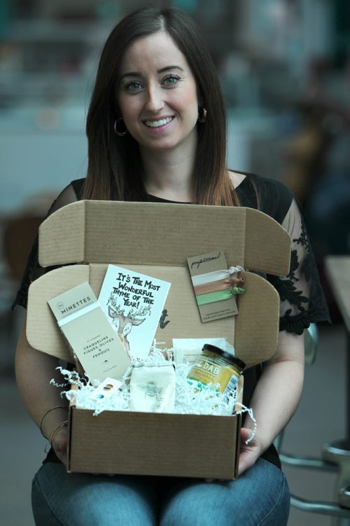 RUTH BONNEVILLE / WINNIPEG FREE PRESS

Alison Jonk, founder of Locate the Local, a Manitoba-based subscription box company.  

Story on subscription boxes for annual Christmas-season shopping story.  Owner, Alison Jonk ,showcases  one of her subscription boxes full of local gems that she offers.
Photos of Jonk with filled box and box by itself.  
Erin Lebar's story.  

Nov 14, 2017