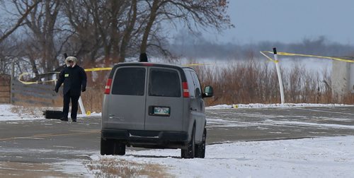 WAYNE GLOWACKI / WINNIPEG FREE PRESS

Investigator on Highway 417 near Lake Manitoba First Nation where a man was shot by RCMP early Wednesday morning. Kevin Rollason  story   Nov. 15  2017