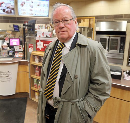 JASON HALSTEAD / WINNIPEG FREE PRESS

Canadian white nationalist Frederick Paul Fromm arrives at a West End Winnipeg Tim Hortons store on Nov. 15, 2017. (See Ryan Thorpe story)