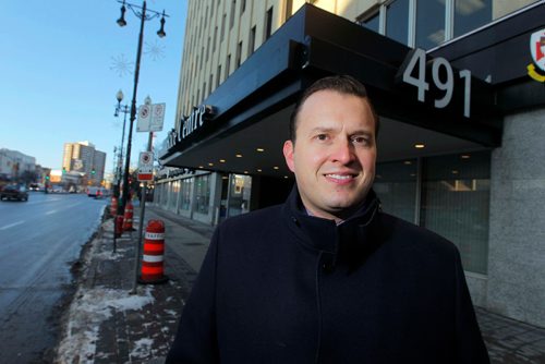 BORIS MINKEVICH / WINNIPEG FREE PRESS
Trevor Clay, chair of the Commercial Division of the Winnipeg Realtors Association (WRA), in front of this office/retail building on Portage Ave where he has space for lease. Its for a story on a new real estate listing service called the Winnipeg Realtors Commercial Property Information Exchange which was  launched recently to market  commercial real estate properties that are for sale or lease in Winnipeg and surrounding areas. Main art for Monday real estate column. McNeill story. Nov. 17, 2017