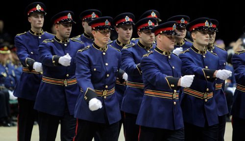 BORIS MINKEVICH / WINNIPEG FREE PRESS
The Graduation Ceremony for Winnipeg Police Service Recruit Class #160 took place at the RBC Convention Centre, 3rd Floor, Hall A, 375 York Avenue, Winnipeg, MB, today. General shots of some of them marching. STANDUP PHOTO. Nov. 17, 2017