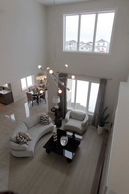 BORIS MINKEVICH / WINNIPEG FREE PRESS
NEW HOMES - 181 Willow Creek Road in Bridgwater Trails. View of living room from the second floor. Lewys story.  Nov. 20, 2017