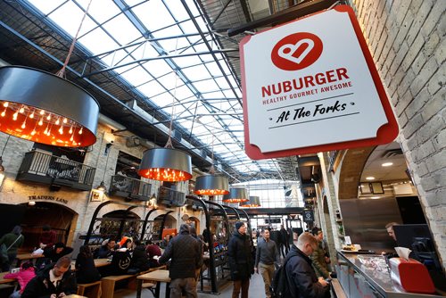 WAYNE GLOWACKI / WINNIPEG FREE PRESS

 Nuburger kiosk on the main floor of The Forks Market building next to the central Food Mall. Nuburger, with its selection of heathier gourmet burgers, is one of the new food vendors who have been recruited by the The Forks. Murray McNeill story.  Nov. 21  2017