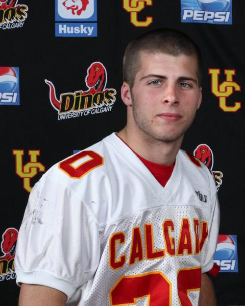 Tye Noble, former quarterback with the Oak Park Raiders high school football team, now a special teams player with University of Calgary, in his first year. 2008