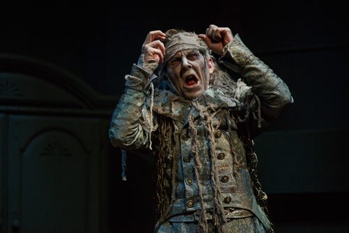 MIKE DEAL / WINNIPEG FREE PRESS
Arne MacPherson as Jacob Marley appears in Scrooges home during a technical rehearsal for the Royal Manitoba Theatre Centre's production of A Christmas Carol.
171119 - Sunday, November 19, 2017.