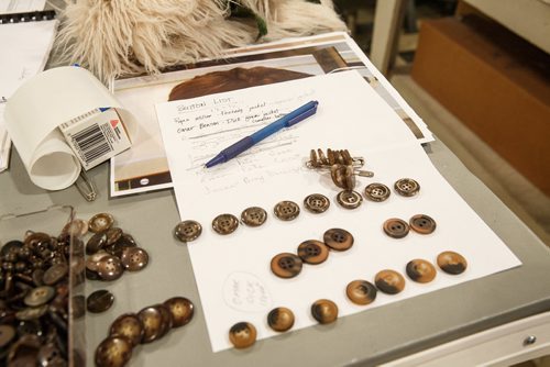 MIKE DEAL / WINNIPEG FREE PRESS
A list for keeping track of buttons for various costumes in the wardrobe room for a behind the scene look during the preparation for the Royal Manitoba Theatre Centre's production of A Christmas Carol.
171116 - Thursday, November 16, 2017.