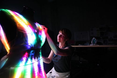 RUTH BONNEVILLE / WINNIPEG FREE PRESS

Hashtag Dress:  Liz Neely combines her skills as an artist and  a technology specialist to inspire museum visitors with her Hashtag dress.   (made from fibre optic fabric) for the CMHRs upcoming exhibition Rights of Passage: Canada since 1867 (which opens Dec. 10).  

The exhibition focuses on events and conversations that shaped the way Canadians have thought about human rights in four distinct time periods since 1867. The exhibitions design and interactives (such as this dress) also encourage people to think about how communications media play a role in shaping those rights conversations.
 
Neely puts the finishing touches on the dress at the CMHR which will illuminate different colours depending on the hashtag people use.

See Jen's story.  

Nov 23, 2017RUTH BONNEVILLE / WINNIPEG FREE PRESS

Hashtag Dress:  Liz Neely combines her skills as an artist and  a technology specialist to inspire museum visitors with her Hashtag dress.   (made from fibre optic fabric) for the CMHRs upcoming exhibition Rights of Passage: Canada since 1867 (which opens Dec. 10).  

The exhibition focuses on events and conversations that shaped the way Canadians have thought about human rights in four distinct time periods since 1867. The exhibitions design and interactives (such as this dress) also encourage people to think about how communications media play a role in shaping those rights conversations.
 
Neely puts the finishing touches on the dress at the CMHR which will illuminate different colours depending on the hashtag people use.

See Jen's story.  

Nov 23, 2017
