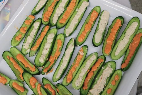 Canstar Community News Nov. 21, 2017 - Victory School students made cucumber and hummus boat with cucumbers they grow in their classroom. (LIGIA BRAIDOTTI/CANSTAR COMMUNITY NEWS/TIMES)