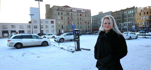 WAYNE GLOWACKI / WINNIPEG FREE PRESS

49.9 Johanna Hurme on the surface parking lot owned by the City along Paulin St. between Pacific Ave. and Ross Ave. Nov. 30  2017