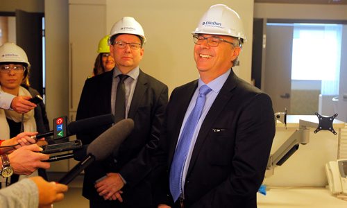 BORIS MINKEVICH / WINNIPEG FREE PRESS
Photo from tour of new HSC Winnipeg Womens Hospital. From left, Glenn McLennan, Chief Financial Officer, Shared Health and Réal Cloutier, Interim President and CEO, Winnipeg Regional Health Authority. JANE STORY. Dec. 6, 2017