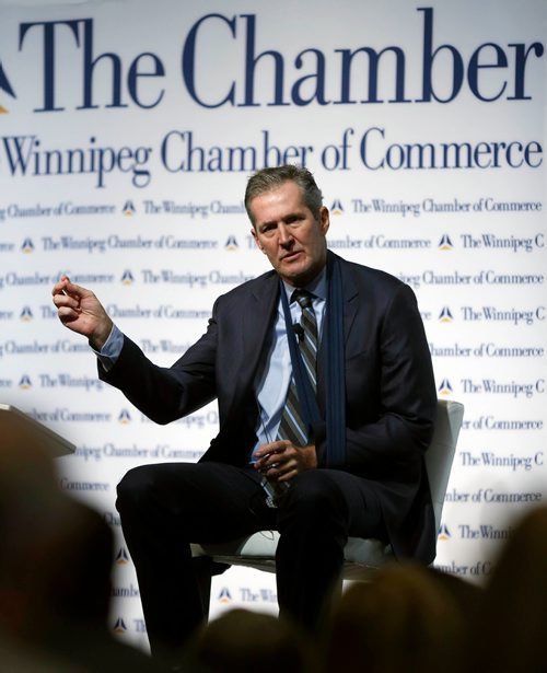 WAYNE GLOWACKI / WINNIPEG FREE PRESS

Premier Brian Pallister delivers his State of the Province at the Winnipeg Chamber of Commerce luncheon in the RBC Convention Centre Thursday. Dan Lett /Nick Martin / Larry Kusch  stories  Dec. 7  2017