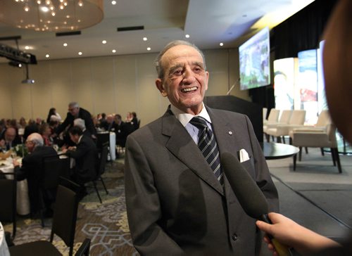 RUTH BONNEVILLE / WINNIPEG FREE PRESS

Candid portraits of Philanthropist Arthur Mauro, OC, OM, QC, all smiles as he talks with guests and the media at a formal luncheon where it was announced his generous  gift to the University of Manitoba.  His donations witll go a long way to making his vision of Winnipeg as the new Geneva a reality.  Luncheon took place at the Fairmont hotel Friday.  



Dec 0/8, 2017