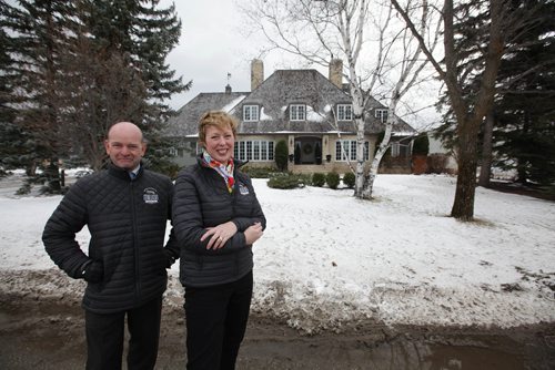 RUTH BONNEVILLE / WINNIPEG FREE PRESS

Biz:
Monday business column focusing on record setting year for Winnipeg homes sold for more than $1 million.  Photo of Alison Maxwell Diacos with  Century 21 and Roger Burns (associate) with a home that she sold for $1.7 million. 

See Biz story.  

Dec 0/8, 2017