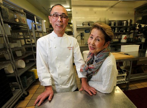 PHIL HOSSACK / WINNIPEG FREE PRESS  - St Charles Country Club Chef Takashi Murakami and his wife Sanae pose in his kitchen Frida. See Gord Sinclair story. -  December 6, 2017