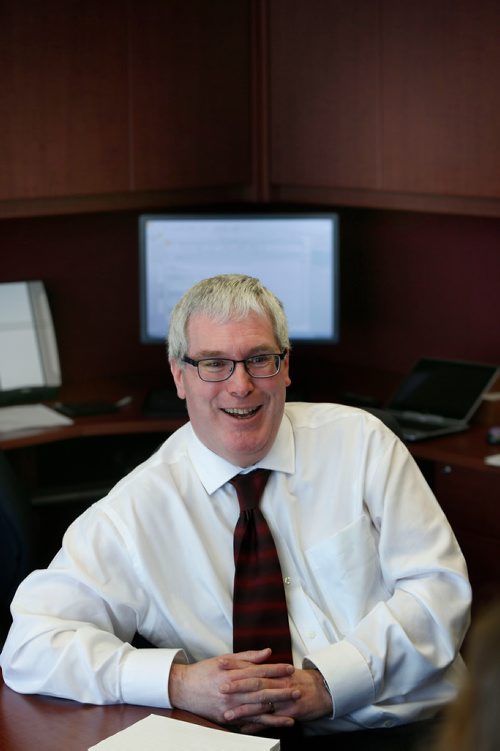 WAYNE GLOWACKI / WINNIPEG FREE PRESS

Ronan Segrave, new interim COO for HSC Winnipeg in his office on his first day on the job. Jane Gerster  story Dec. 11  2017