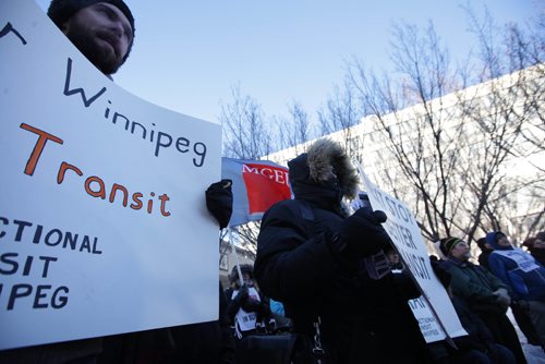RUTH BONNEVILLE / WINNIPEG FREE PRESS

FIGHTING FARE HIKE:  People rally in support of Winnipeg Transit outside City Hall  today despite city council abandoning a proposal to reduce service. The city is, however, proceeding with a 25-cent fare hike. 

Maggie MacIntosh (intern)

Dec 11, 2017