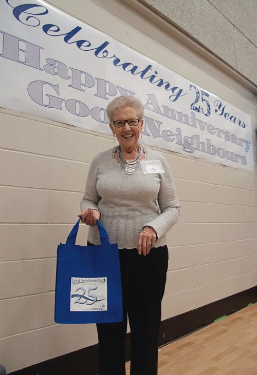 Canstar Community News Dec. 7, 2017 - Kay Thomson is the head of Good Neighbours' silver anniversary committee. She spoke at the anniversary tea about the history of the organization. (SHELDON BIRNIE/CANSTAR/THE HERALD)