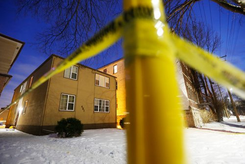 JOHN WOODS / WINNIPEG FREE PRESS
Police sit outside another officer involved shooting at 481 Charles Tuesday, December 12, 2017. The Independent Investigations Unit of Manitoba is involved in the case.