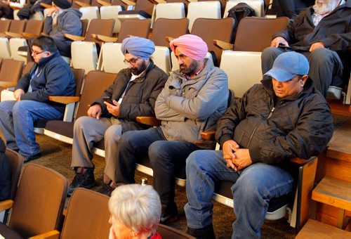 BORIS MINKEVICH / WINNIPEG FREE PRESS
Photos from City Hall today where taxi cab drivers came to see the vote on allowing Uber in Winnipeg. These photos are from the gallery upstairs. ALDO SANTIN STORY Dec. 13, 2017