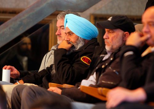 BORIS MINKEVICH / WINNIPEG FREE PRESS
Photos from City Hall today where taxi cab drivers came to see the vote on allowing Uber in Winnipeg. These photos are from the gallery upstairs. ALDO SANTIN STORY Dec. 13, 2017