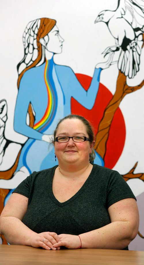 WAYNE GLOWACKI / WINNIPEG FREE PRESS

 Lorie English, executive director of the West Central Women's Resource Centre in their board room.
Story is regarding a new report by the Canadian Centre for Policy Alternatives detailing how many inner city programs are plagued by uncertainty over future funding.  With story Dec. 13  2017