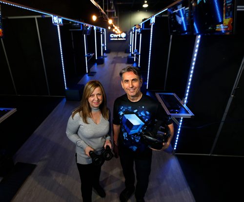 WAYNE GLOWACKI / WINNIPEG FREE PRESS

Robert and Susan Fedoruk husband and wife and owners of Winnipeg's newest virtual reality arcade Ctrl V at 1045 St. James Street in the Brick Plaza.  Bill Redekop story Dec. 15  2017