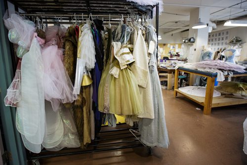 MIKE DEAL / WINNIPEG FREE PRESS
Partially finished outfits hang ready to be worked on in the costume department at Canadas Royal Winnipeg Ballet. Nutcracker
171218 - Monday, December 18, 2017.