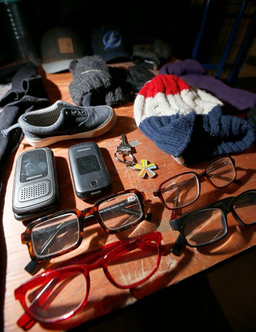WAYNE GLOWACKI / WINNIPEG FREE PRESS

Some of the Lost and Found items from the Bell MTS Place and The Burton Cummings Theatre for the Performing Arts. Erin Lebar story  Dec. 21  2017