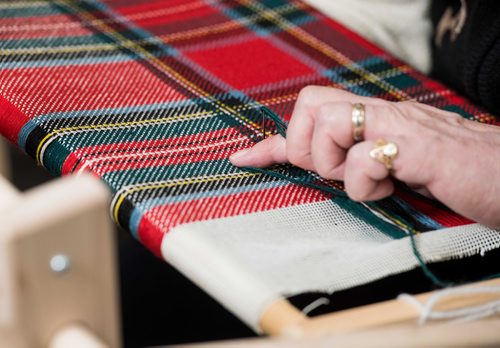 Sheena Buckner, owner of Sheenas Needle Art Gallery working on a tartan, both representing her Scottish heritage and the fifteen years her gallery has been open at the current location. Dec. 21, 2017 Mike Sudoma // Winnipeg Free Press