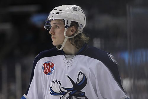 RUTH BONNEVILLE / WINNIPEG FREE PRESS

Manitoba Moose #8 Sami Niku  on ice playing against  San Antonio Rampage at MTS Centre Friday night.   

Dec 22, 2017
