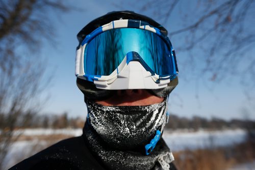 JOHN WOODS / WINNIPEG FREE PRESS
Alex Man was seen on his fat bike riding the monkey trails  at Assiniboine Park Monday, December 25, 2017. He said he was "working for his turkey." Windchill is expected to reach -41 in Winnipeg.