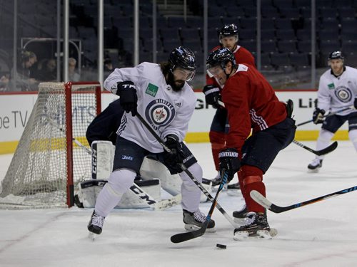 RUTH BONNEVILLE / WINNIPEG FREE PRESS

Winnipeg Jets  #85  Mathieu Perreault  and #5 Dmitry Kulikov work to get control of the puck during practice at MTS Centre Thursday.


Dec 28, 2017
