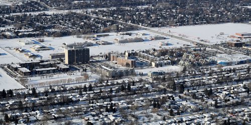 TREVOR HAGAN / WINNIPEG FREE PRESS
Aerial photographs of the Kapyong Barracks area located between River Heights and Tuxedo, Wednesday, December 27, 2017.