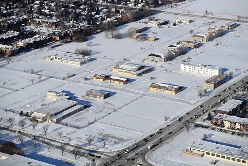 TREVOR HAGAN / WINNIPEG FREE PRESS
Aerial photographs of the Kapyong Barracks area located between River Heights and Tuxedo, Wednesday, December 27, 2017.