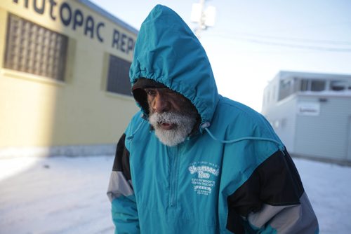 RUTH BONNEVILLE / WINNIPEG FREE PRESS

James Ruggles, who was homeless recently, makes his way to warm up at Siloam Mission during an extremely cold day Friday.  
See story on media advisory by the  City of Winnipeg inviting members of the public to come in and warm up in civic facilities.
Jay Shaw, Assistant Chief, Emergency Management & PIO, Winnipeg Fire Paramedic Service Jay Murray, Public Information Officer, Winnipeg Police Service hold presser at City Hall Friday.  

Dec 29, 2017
