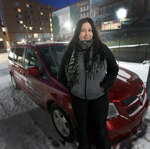 PHIL HOSSACK / Winnipeg Free Press - Isablla Kunicki with MSP outreach van that goes out overnight on patrol looking for vulnerable people who need to come in from the cold. For Sanders story about the Extreme Cold Weather Response Plan that was devised by orgs and agencies like MSP last winter in response to the death downtown last December of a woman who died during the extreme cold. December 29, 2017