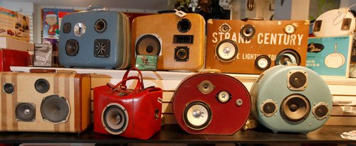 PHIL HOSSACK / Winnipeg Free Press - Intersection - Doug Touchette's suitcase "BoomBox" creations. See Dave Sanderson's story.  December 29, 2017