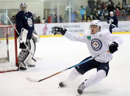 TREVOR HAGAN / WINNIPEG FREE PRESS
Winnipeg Jets' Jack Roslovic (52) at practice today at the Iceplex, Saturday, December 30, 2017.